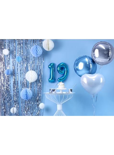 Globo foil “9“ en azul 35 cm - Partydeco | Funidelia