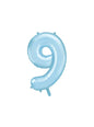 Globo foil “9“ en azul claro 86 cm - Partydeco | Funidelia