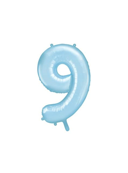 Globo foil “9“ en azul claro 86 cm - Partydeco | Funidelia