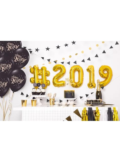 Globo foil “9“ en dorado 35 cm - Partydeco | Funidelia