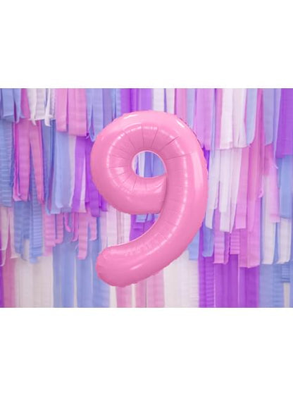 Globo foil “9“ en rosa 86 cm - Partydeco | Funidelia