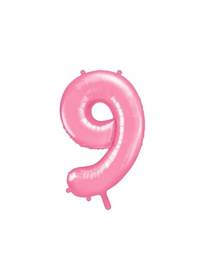 Globo foil “9“ en rosa 86 cm - Partydeco | Funidelia