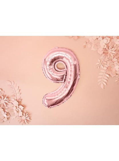 Globo foil “9“ oro rosa (35 cm)