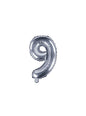 Globo foil “9“ plateado (35 cm)