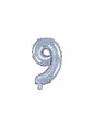 Globo foil “9“ plateado con purpurina (35 cm) - Partydeco | Funidelia