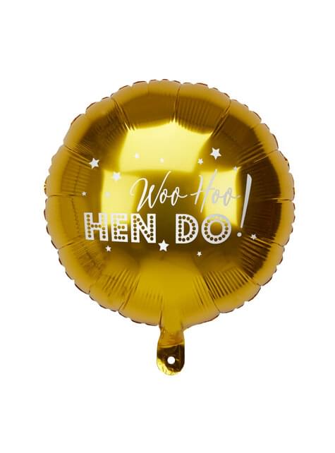 Globo foil en dorado “Woo Hoo Hen Do“ - Woo Hoo Hen Do - Neviti | Funidelia