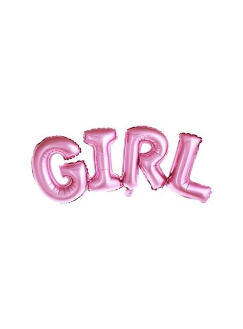 Globo foil “GIRL“ rosa - Partydeco | Funidelia
