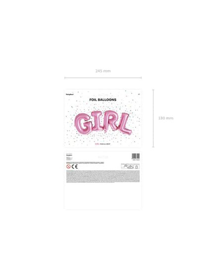 Globo foil “GIRL“ rosa - Partydeco | Funidelia