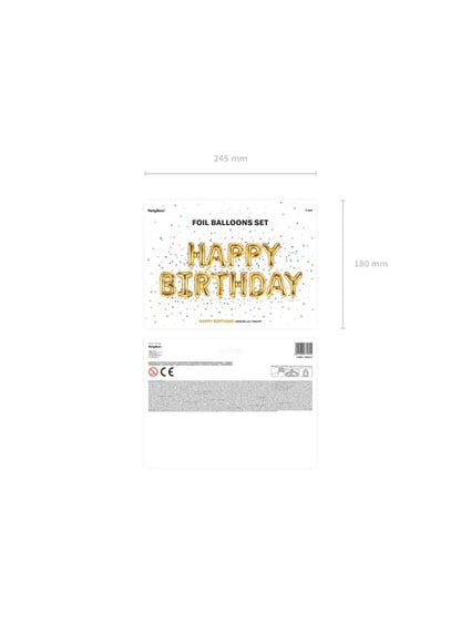Globo foil “Happy Birthday“ dorado