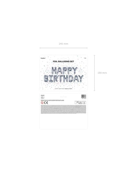 Globo foil “Happy Birthday“ plateado - Partydeco | Funidelia