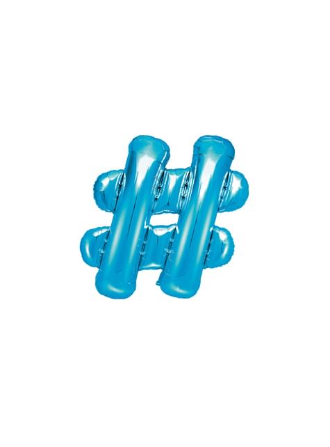 Globo foil hashtag azul - Partydeco | Funidelia