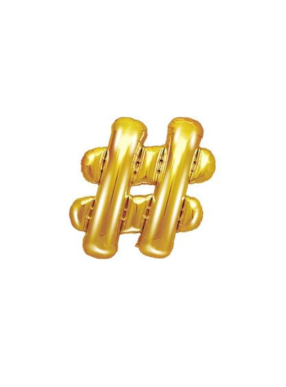 Globo foil hashtag dorado
