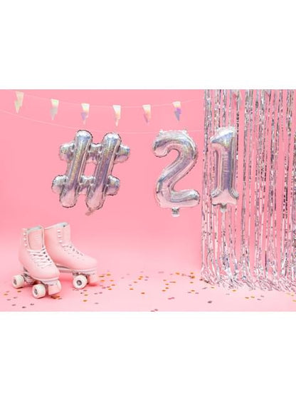 Globo foil hashtag plateado con purpurina - Partydeco | Funidelia