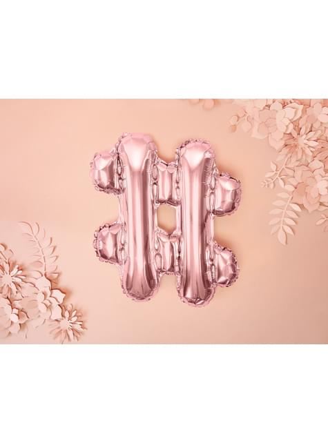 Globo foil hashtag rosa dorado - Partydeco | Funidelia