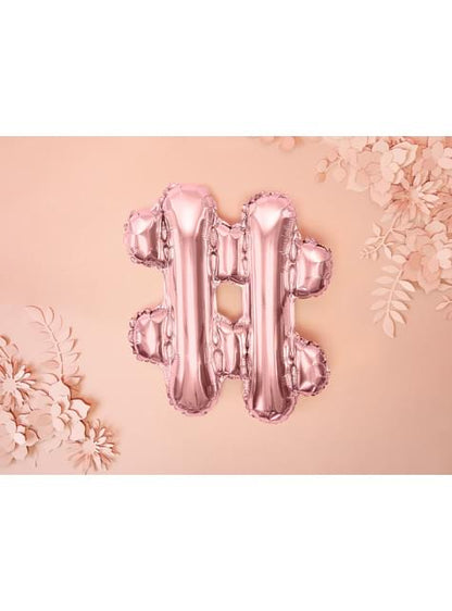 Globo foil hashtag rosa dorado - Partydeco | Funidelia