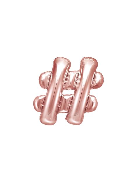 Globo foil hashtag rosa dorado - Partydeco | Funidelia