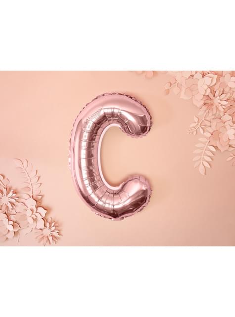 Globo foil letra C oro rosa - Partydeco | Funidelia
