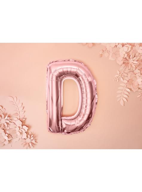 Globo foil letra D oro rosa - Partydeco | Funidelia