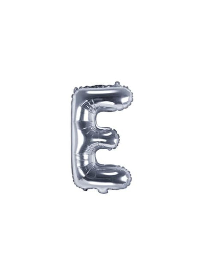 Globo foil letra E plateado (35 cm) - Partydeco | Funidelia