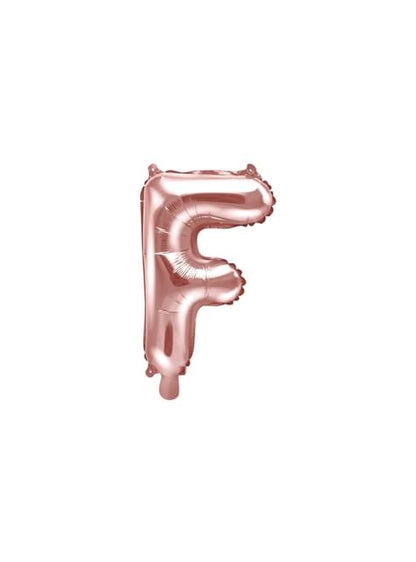 Globo foil letra F oro rosa - Partydeco | Funidelia