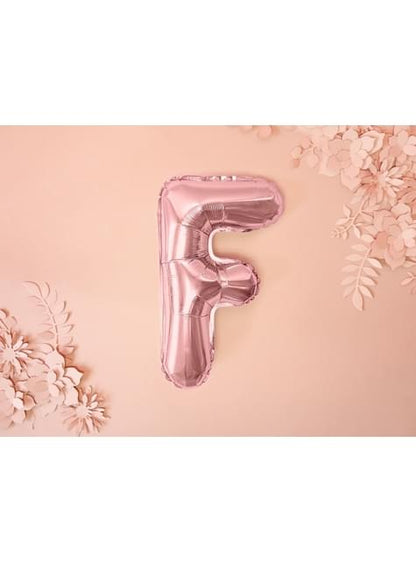 Globo foil letra F oro rosa - Partydeco | Funidelia