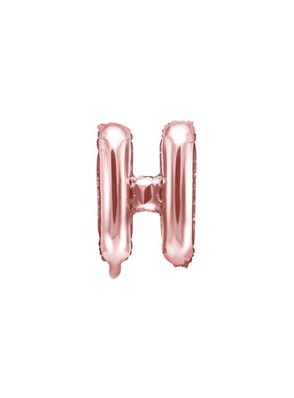 Globo foil letra H oro rosa