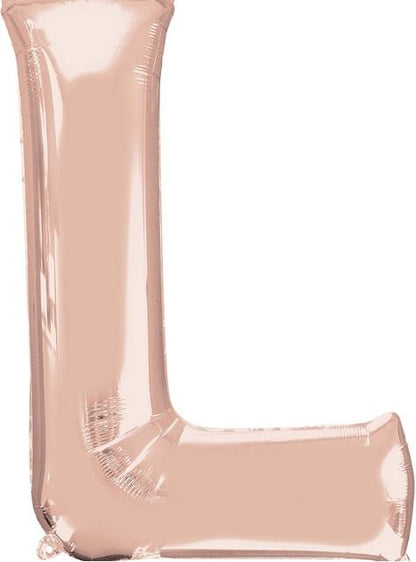 Globo foil letra L oro rosa (81cm) - AMSCAN | Funidelia