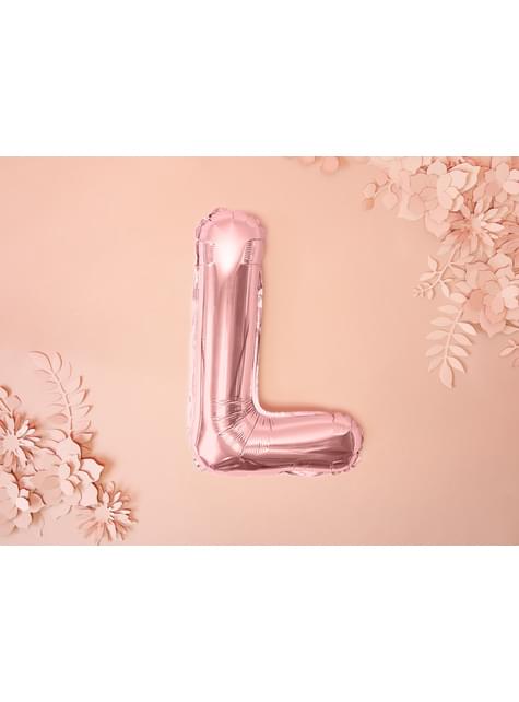 Globo foil letra L oro rosa - Partydeco | Funidelia