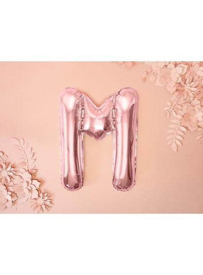 Globo foil letra M oro rosa