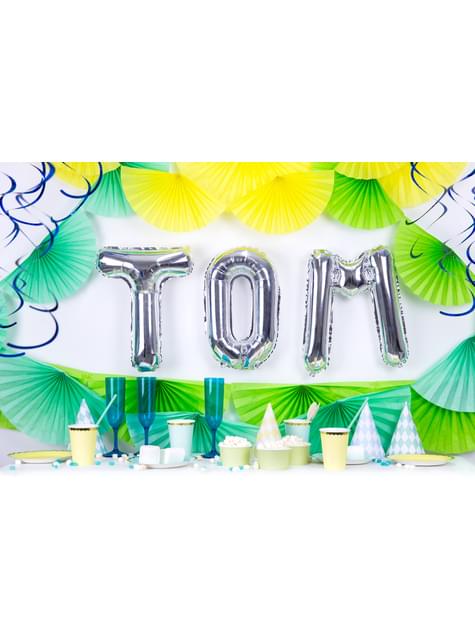 Globo foil letra M plateado - Partydeco | Funidelia