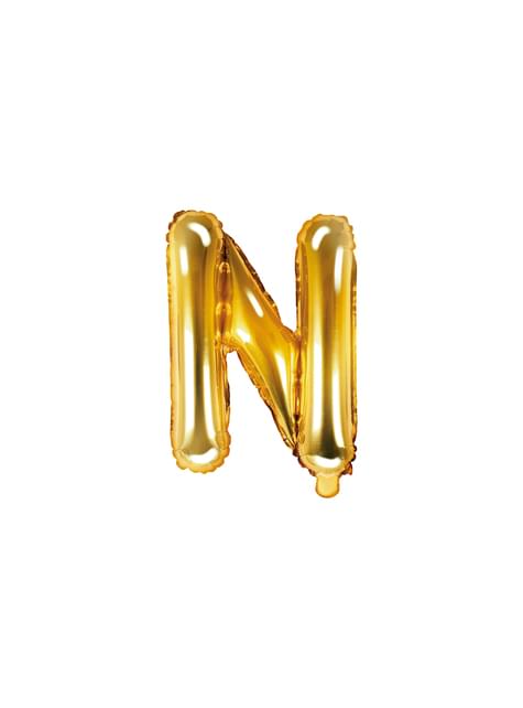 Globo foil letra N dorado - Partydeco | Funidelia
