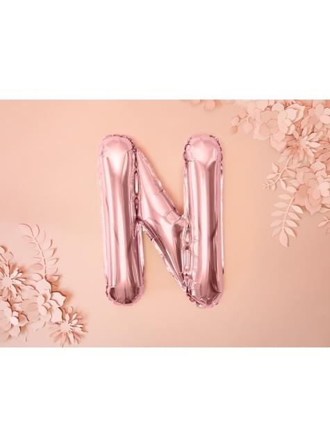 Globo foil letra N oro rosa - Partydeco | Funidelia