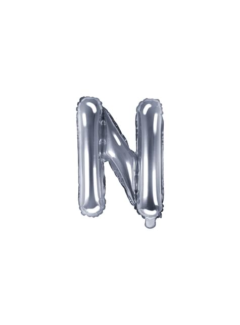 Globo foil letra N plateado - Partydeco | Funidelia