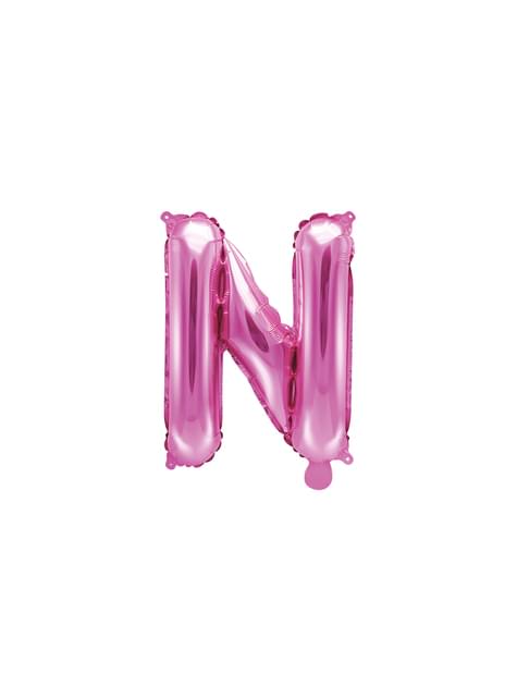 Globo foil letra N rosa oscuro - Partydeco | Funidelia