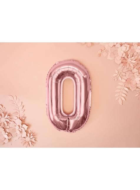 Globo foil letra O oro rosa