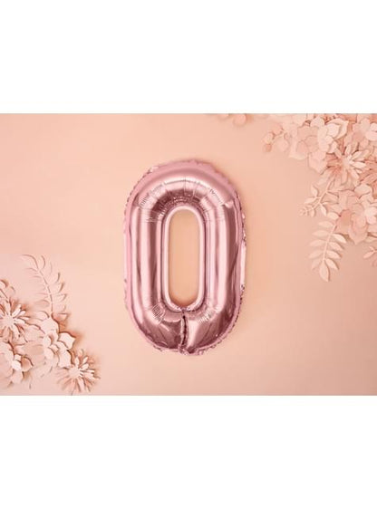 Globo foil letra O oro rosa