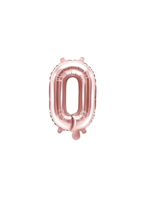 Globo foil letra O oro rosa