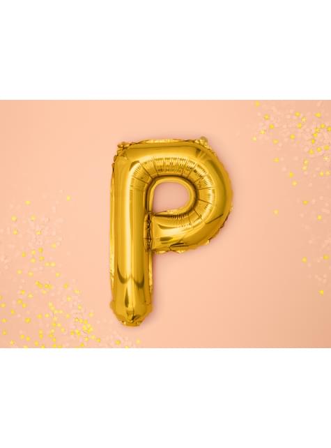 Globo foil letra P dorado - Partydeco | Funidelia
