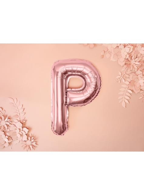 Globo foil letra P oro rosa - Partydeco | Funidelia