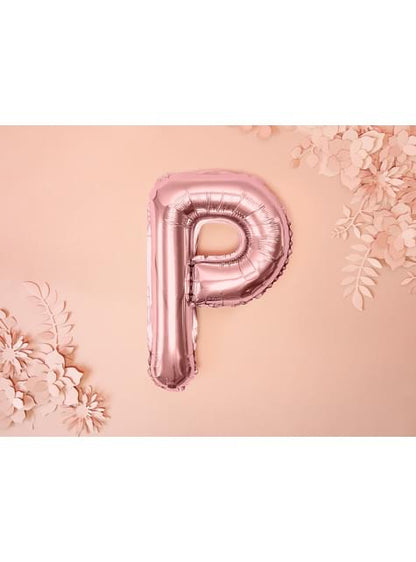 Globo foil letra P oro rosa - Partydeco | Funidelia