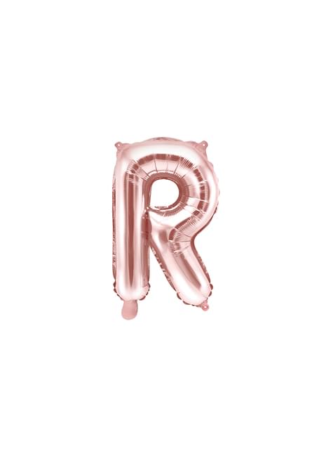 Globo foil letra R oro rosa