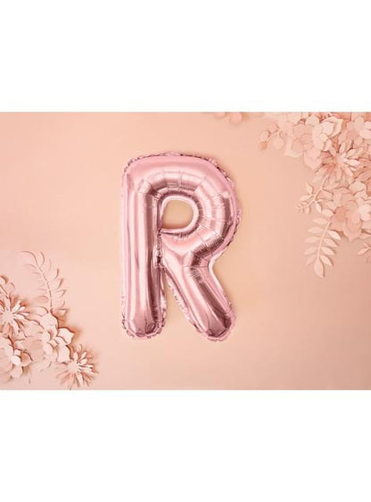 Globo foil letra R oro rosa