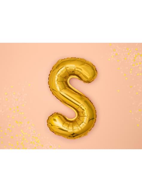 Globo foil letra S dorado - Partydeco | Funidelia