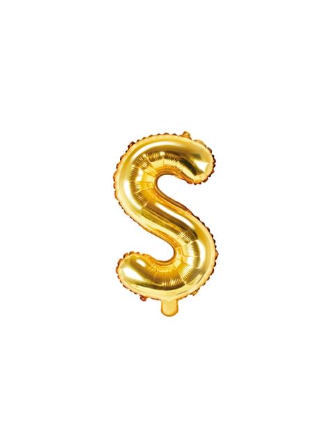 Globo foil letra S dorado - Partydeco | Funidelia