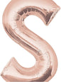 Globo foil letra S oro rosa (88cm) - AMSCAN | Funidelia