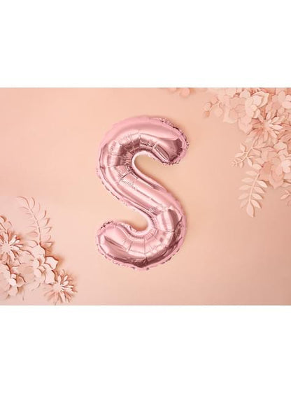 Globo foil letra S oro rosa