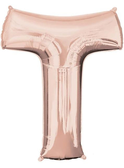 Globo foil letra T oro rosa (81cm) - AMSCAN | Funidelia
