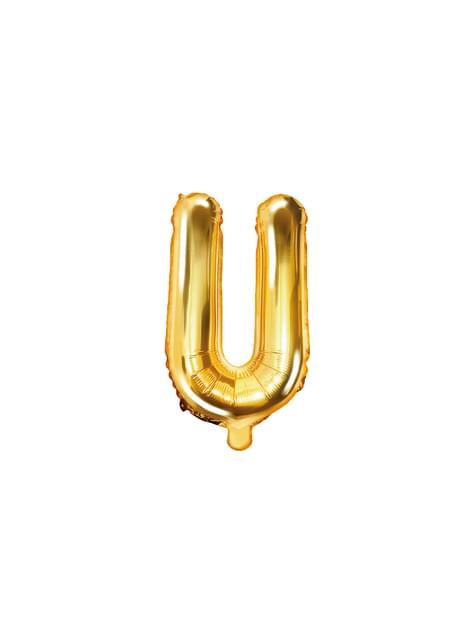 Globo foil letra U dorado (35 cm) - Partydeco | Funidelia