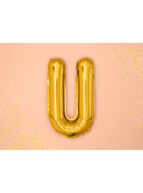 Globo foil letra U dorado (35 cm) - Partydeco | Funidelia