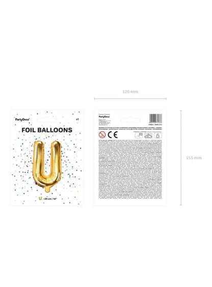 Globo foil letra U dorado (35 cm) - Partydeco | Funidelia